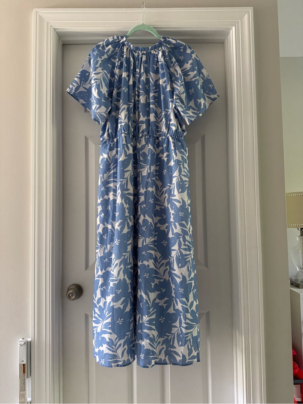 Baltic Born Blue and White Floral Smocked Midi Dress - Picture 2 of 3